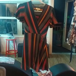 Striped crossover dress